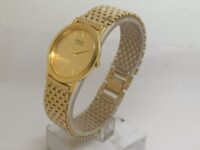 Vintage Seiko Quartz Gold Dial Super Slim Wrist Watch Working Condition