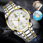 Waterproof Men Luminous Watch Classic Stainless Steel Quartz Business Wristwatch