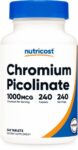 Nutricost Chromium 1000mcg, 240 Tablets – Gluten Free, Non-GMO