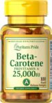 Puritan’s Pride Beta-Carotene (Provitamin A) 25000 IU 100 Rapid Release Softgels