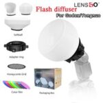 LENSGO Flash Diffuser Dome Bounce Softbox Flash Accessories for Godox V1 V850iii TT685 V860 Canon Nikon Yongnuo Camera Speedlite