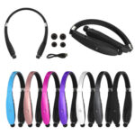 Foldable Retractable Wireless Headset Headphone Wireless Sport Neckband Earbuds