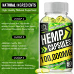 HEMP SEED OIL Capsules For Calm,Sleep,Stress,Anxiety,Pain,Muscle,Relax Caps