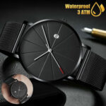 Waterproof Stainless Steel Men’s Trendy Quartz Watch Ultra Thin Minimalist Gift