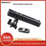 MagicRig Universal Rotating Top NATO Handle with NATO Rail For 3/8″ Locating Hole & 1/4″ Hole for Sony Canon Nikon BMPCC Cage