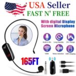 NEW 165FT Range UHF Wireless Microphone Headset Mic System+Digital Screen Speech