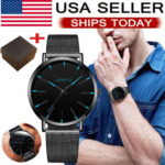 Waterproof Men’s Watch Stainless Steel Quartz Analog Ultra Thin Business Luxury