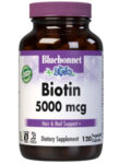 Bluebonnet Biotin 5000 Mcg 120 Veg Capsules  for HAIR,NAIL support/ BB: 02/2025