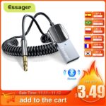 Essager Aux Bluetooth Adapter Dongle USB To 3.5mm Jack Car Audio Aux Bluetooth 5.0 Handsfree Kit For Car Receiver BT transmitter