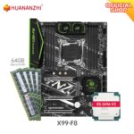 HUANANZHI X99 F8 X99 Motherboard with Intel XEON E5 2696 V3 with 4*16G DDR4 RECC memory combo kit set SATA 3.0 USB 3.0