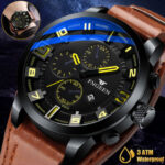 Waterproof Men’s Sports Military Quartz Watch Leather Business Luxury Wristwatch