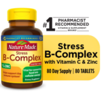 Stress B Complex with Vitamin C and Zinc Tablets, Dietary Supplement, 80 Count