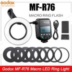 Godox MF-R76 RING76 5000K Macro LED Ring Light Speedlite Flash Light for Sony Canon Nikon Camera 5D 6D 7D 60D 70D 80D D850 A7MIV