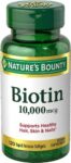 Nature’s Bounty Biotin Supports Healthy Hair Skin Nails 10,000 mcg 120 Softgels