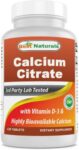 Best Naturals Calcium Citrate with Vitamin D3 120 Tablets