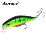 Aorace Minnow Fishing Lure 70mm 8g 3D Eyes Crankbait Wobblers Artificial Plastic Hard Bait Fishing Tackle