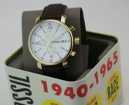 NEW AUTHENTIC FOSSIL RHETT CHRONOGRAPH GOLD BROWN LEATHER MEN’S BQ1009 WATCH