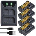 DuraPro 2280mAh EN-EL15C EN-EL15 Battery+LED Dual Charger with Built-in Cable for Nikon D7000 D7100 D7200 D850 D750 D7500 D810