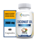 Coconut Oil 2000mg Softgel – For Weight Loss, Immune Support, & Brain Health