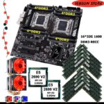 HUANANZHI X79-16D dual X79 motherboard with memory 512G(16*32G) REG ECC dual CPU Intel Xeon E5 2690 V2 3.0GHz dual CPU cooler