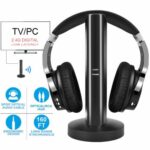 Wireless TV Headphones with 2.4G Digital RF Transmitter, Hi-Fi Over-Ear Cordless