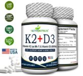 Vitamin K2 + VIT D3 5000 IU with BioPerine for Maximum Absorption (60 Capsules)