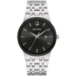 Bulova Men’s Quartz Silver-Tone Calendar 40MM Watch 96B368