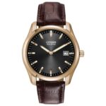 Citizen Eco-Drive Men’s Corso Date Rose-Gold Case Leather 40mm Watch AU1043-00E