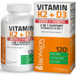 Vitamin K2 (MK7) + D3 Extra Strength Bone & Heart Health Non GMO, 120 Capsules