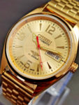 Vintage Citizen 21 Jewels Gold Plt Automatic Day&Date Men’s Wrist Watch Japanese