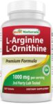 Best Naturals L-Arginine L-Ornithine – 1000mg per Serving – 120 Tablets