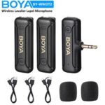 BOYA BY-WM3T2 New Wireless 3.5mm TRS Lavalier Lapel Noise Reduction Microphone for Canon, Nikon, Sony Cameras Vlogging Recording