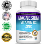 Magnesium Zinc Vitamin D3 Calcium 1786 MG Complex (100 Tablets)-High Absorption