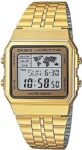 Men’s Gold-Tone Casio World Time Stainless Steel Watch A500WGA-9