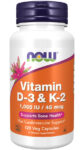 Now Food Vitamin D-3 & K-2 Veg Capsules – 120 Veg Capsules EXP 12/2025