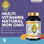 Organic Greek Multi Vitamins  Natural Non GMO Vegan includes Vitamin A, C, D3, E