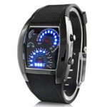 Fashion Men’s Black Stainless Steel Luxury Sport Analog Quartz LED Wrist Watch