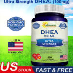 DHEA 100mg, 100% Vegetarian, Immune, Healthy Aging, Energy Supplement