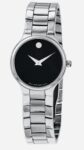 Brand New Movado Serio Women’s 26mm Black Dial Silver Stainless Watch 0607288