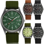 Men’s Military Army Luminous 24 Hours Dial Nylon Strap Date Quartz Wrist Watch