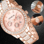 Women’s Rose Gold Quartz Watch Stainless Steel Classic Waterproof Business Gifts