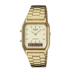 Casio Ani-Digi Gold Metal Quartz Dress Watch AQ230GA-9