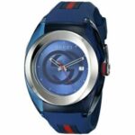 Gucci YA137104 Sync Blue Dial Silicone Strap Men’s Watch – Blue