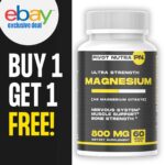 Magnesium Citrate Capsules 800mg, High Potency, 60 vegetarian caps, Buy1get1free