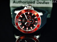 NEW Invicta Men’s 50mm PRO DIVER Quartz BLACK DIAL Red/Black Tone SS Watch