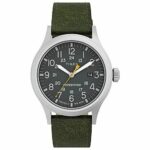 Timex TW4B22900, Men’s “Expedition” Leather Indiglo Watch, Scout, Date