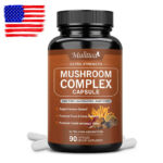 Mushroom Complex Supplement, 90 Capsules – 10 Mushrooms Lions Mane, Reishi Pills