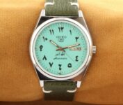 VINTAGE  SEIKO 5 ARABIC AQUA AUTOMATIC JAPAN MEN WORKING WRIST WATCH 37.5MM