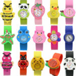 Slap On Cartoon Girls Snap Watch Silicone Wrist Watch Children Kids Fashion Boys