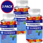 (3 Pack) Elderberry Gummies with Zinc Vitamin C, D – Sambucus Elderberry Gummies